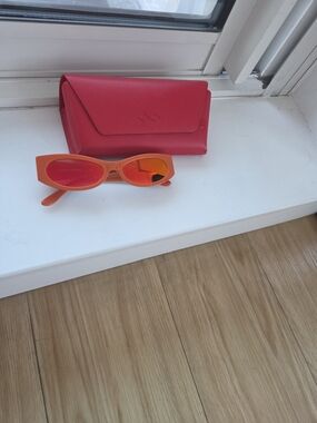 Karen Wazen Reflective Orange Sunglasses
